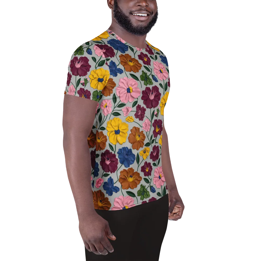 Blooming Mosaic on Men's Athletic T-Shirt — Right