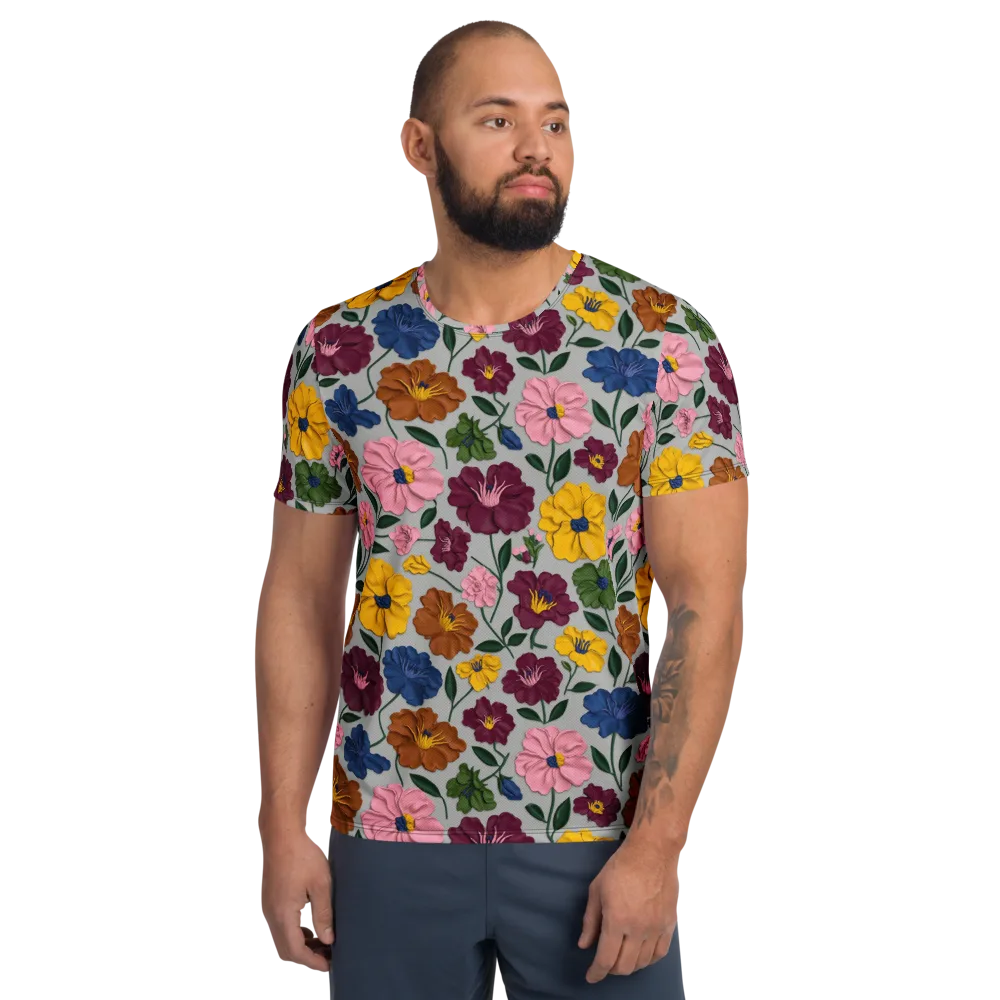 Blooming Mosaic on Men's Athletic T-Shirt — Front