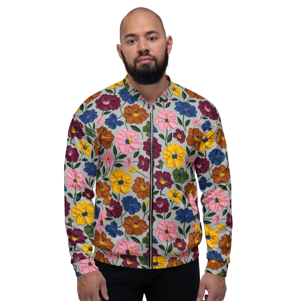 Blooming Mosaic on Bomber Jacket — Front