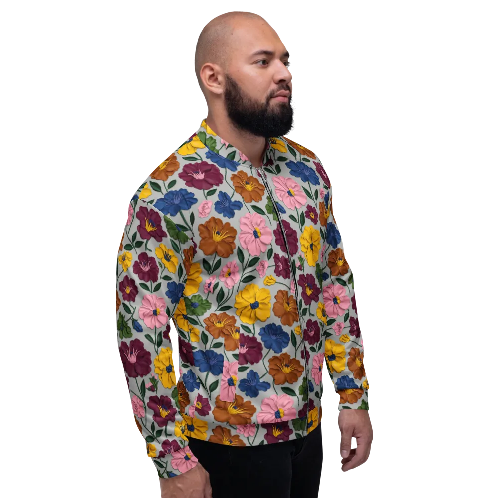 Blooming Mosaic on Bomber Jacket — Right