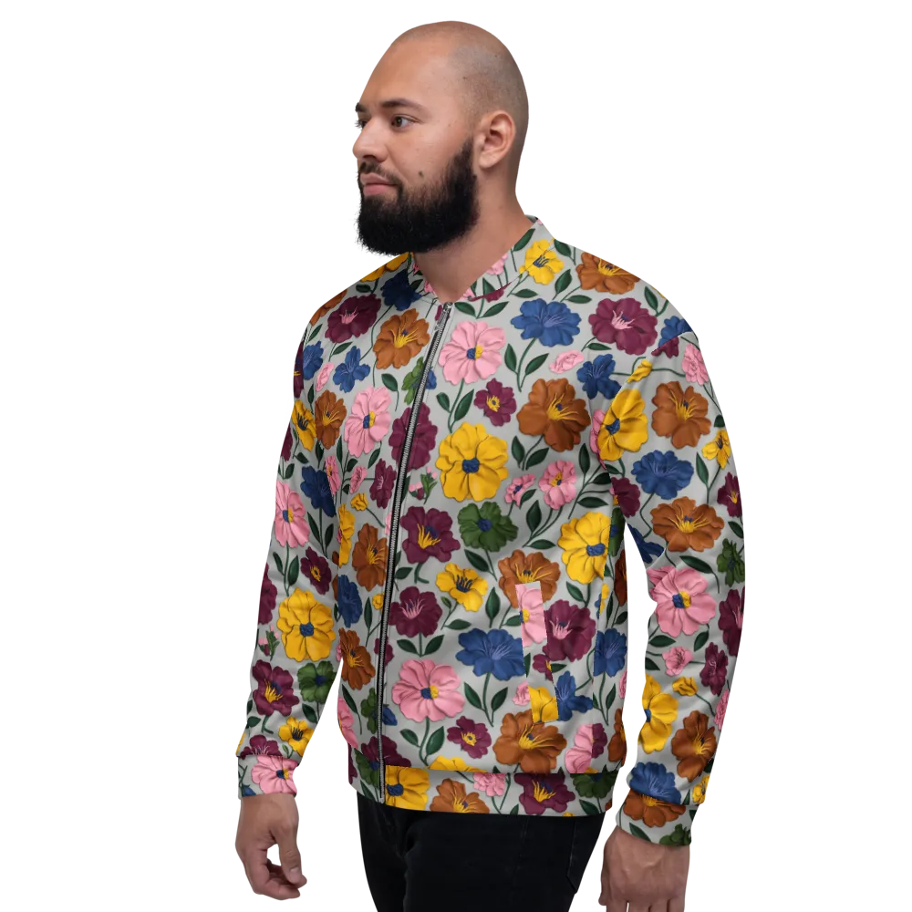 Blooming Mosaic on Bomber Jacket — Left
