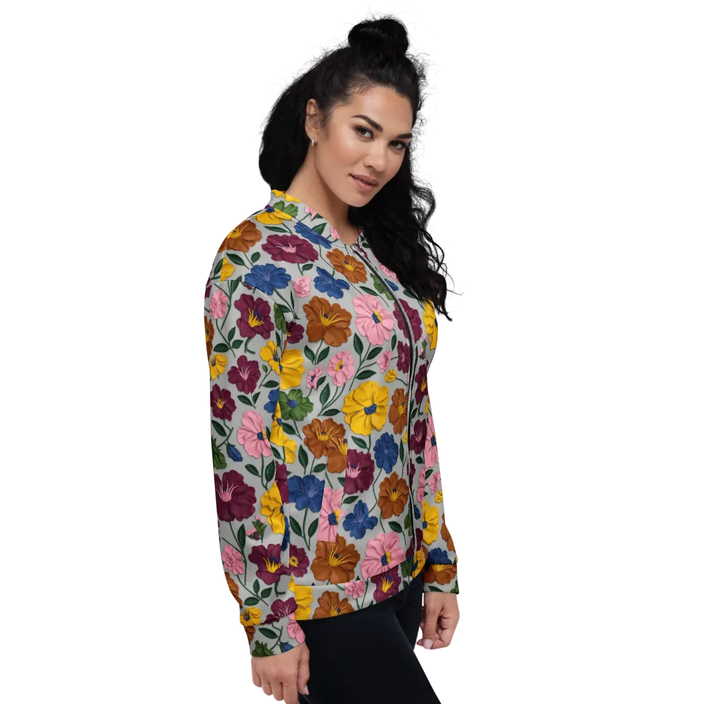 Blooming Mosaic on Bomber Jacket — Right