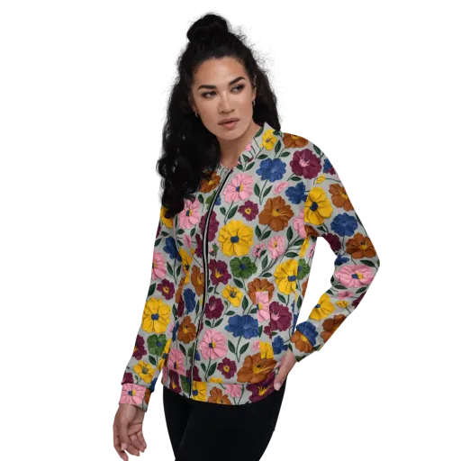 Blooming Mosaic on a Bomber Jacket