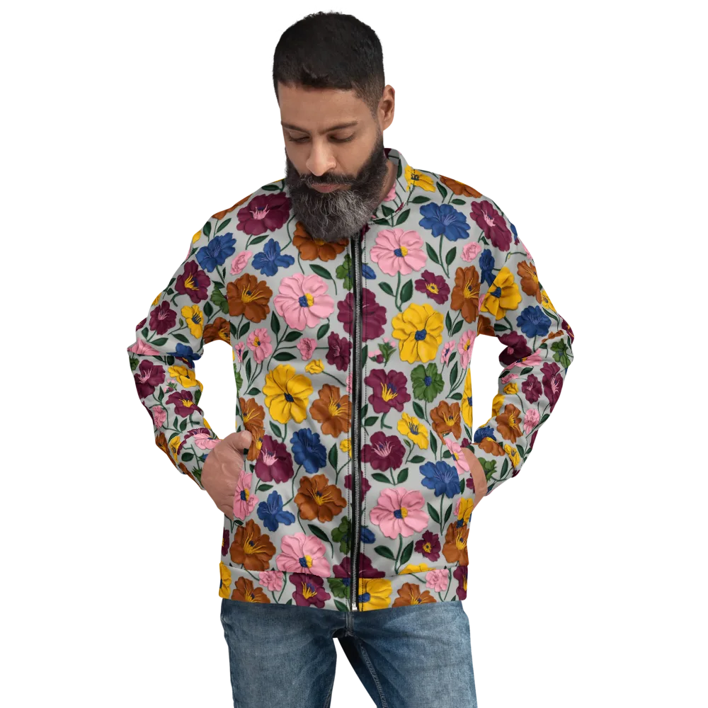 Blooming Mosaic on Bomber Jacket — Front