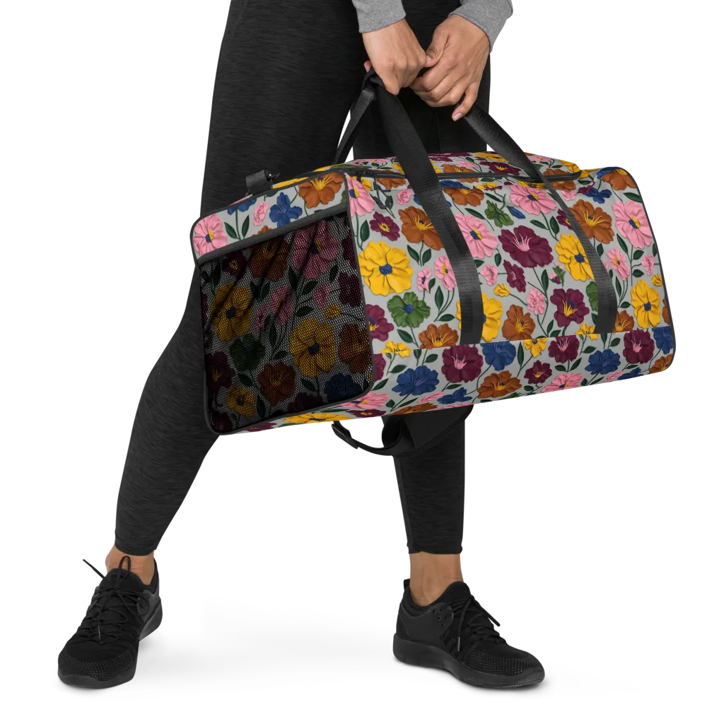 Blooming Mosaic on Duffle Bag — Right Front