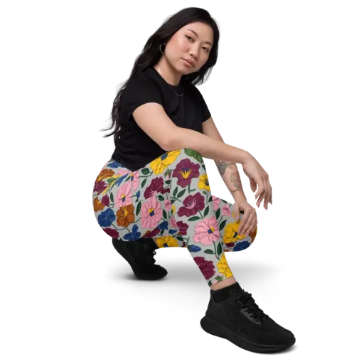 Blooming Mosaic on a Leggings with Pockets