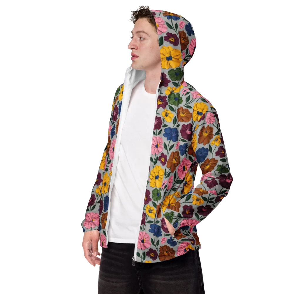 Blooming Mosaic on Men's Windbreaker — Left Front
