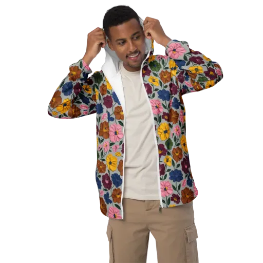 Blooming Mosaic on a Men's Windbreaker