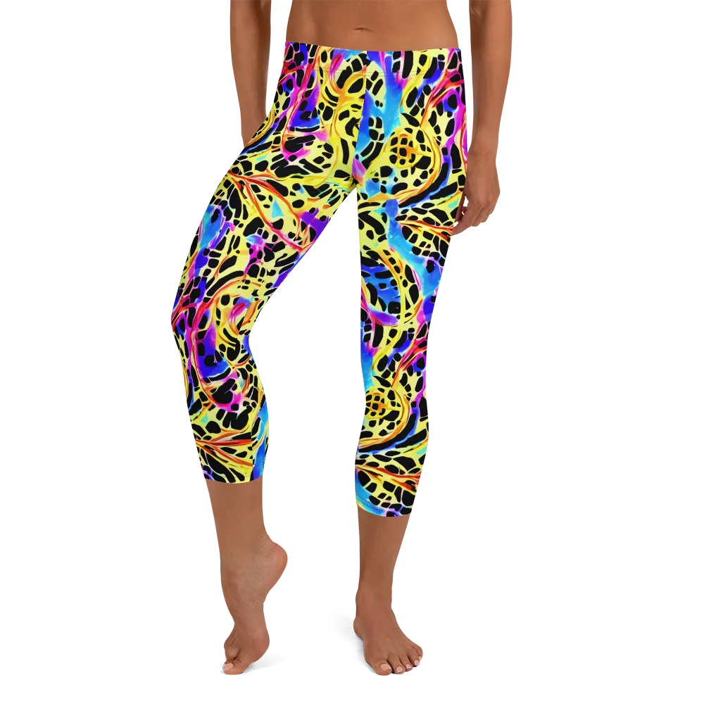 Ultraviolet Roar on Capri Leggings — Front