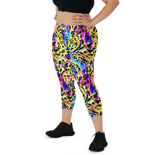 Ultraviolet Roar on a Capri Leggings