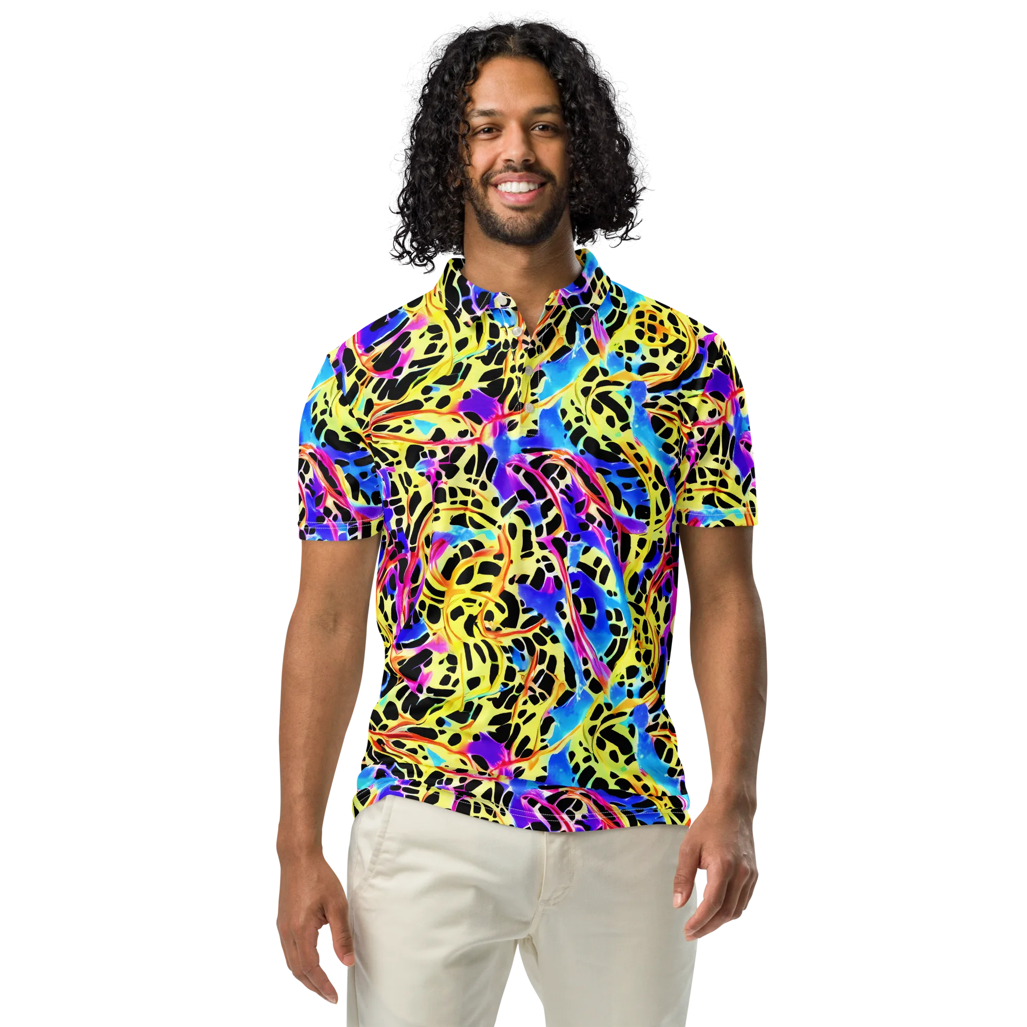Ultraviolet Roar on Men's Slim Fit Polo Shirt — Front
