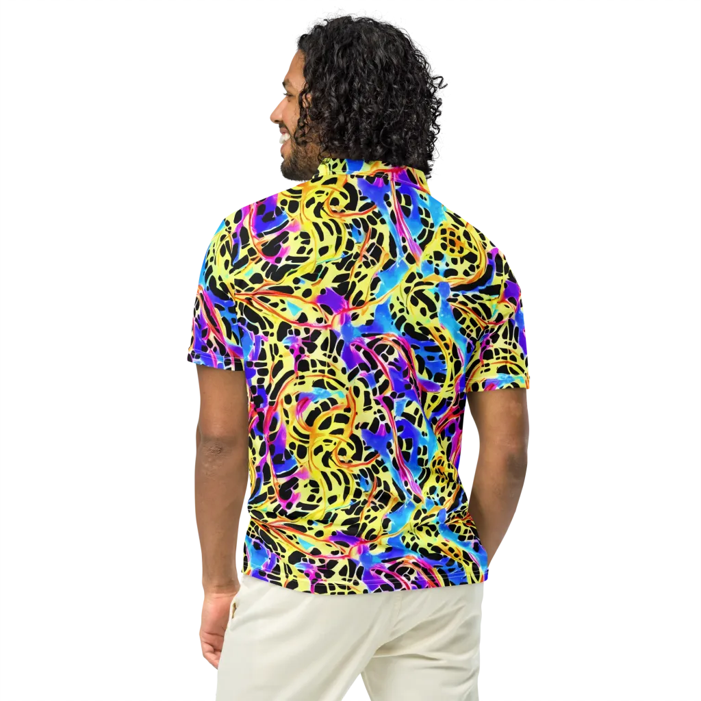 Ultraviolet Roar on Men's Slim Fit Polo Shirt — Back