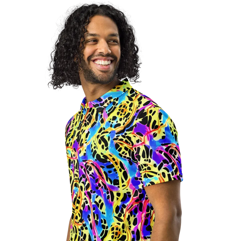 Ultraviolet Roar on Men's Slim Fit Polo Shirt — Left Front