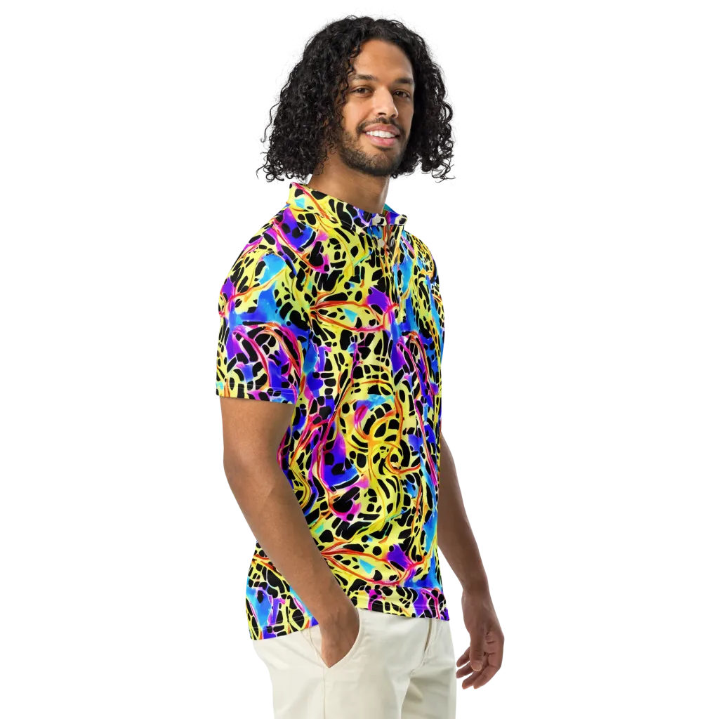 Ultraviolet Roar on Men's Slim Fit Polo Shirt — Right Front