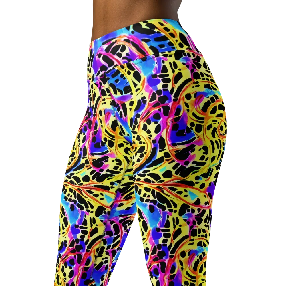 Ultraviolet Roar on Yoga Leggings — Left Front