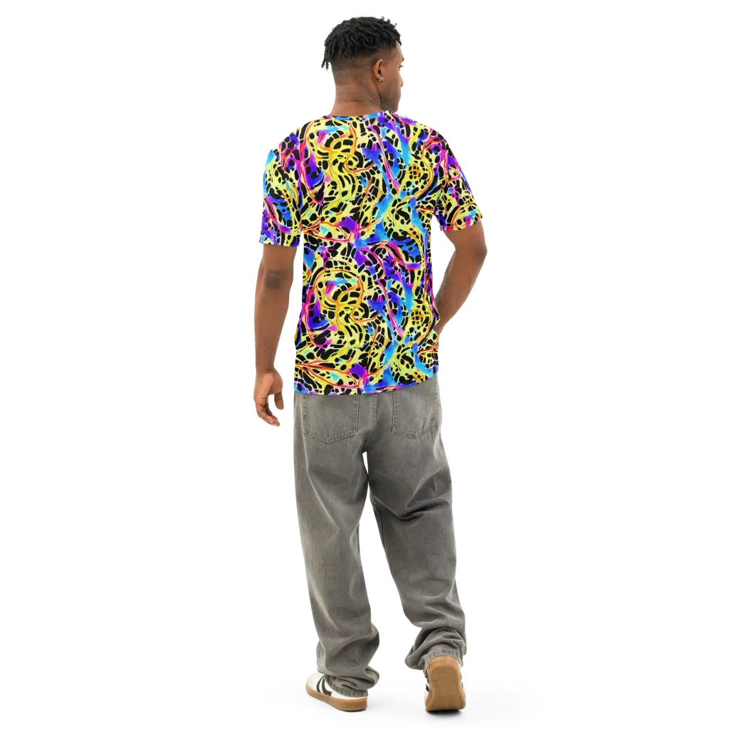 Ultraviolet Roar on Men's Cotton Crew Neck T-Shirt — Back