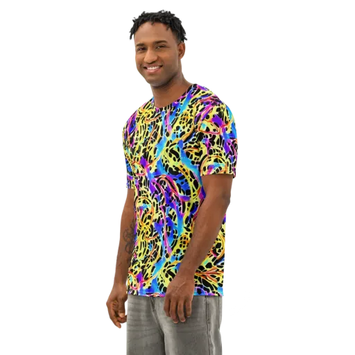 Ultraviolet Roar on a Men's Cotton Crew Neck T-Shirt