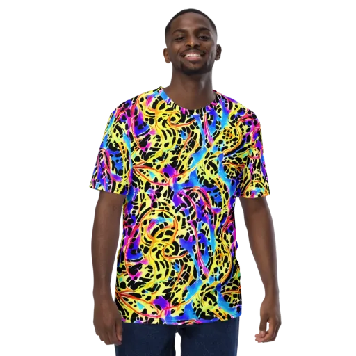 Ultraviolet Roar on a Men's Crew Neck T-Shirt