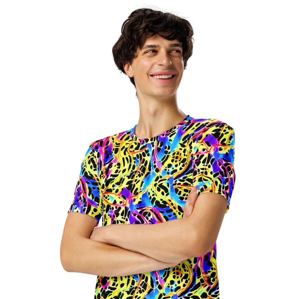 Ultraviolet Roar on Men's Crew Neck T-Shirt — Left Front
