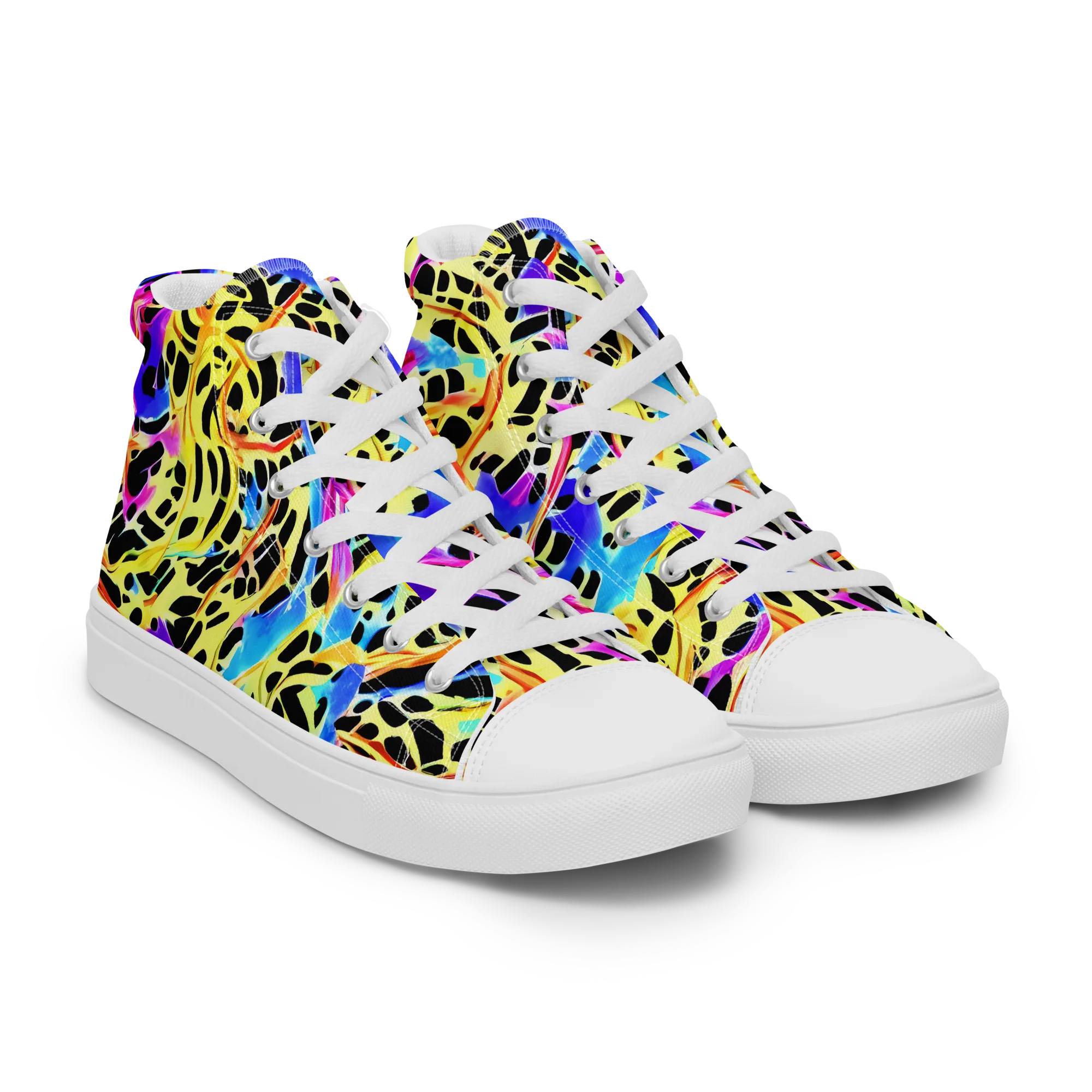 Ultraviolet Roar on Men's High Top Canvas Shoes — Right Front