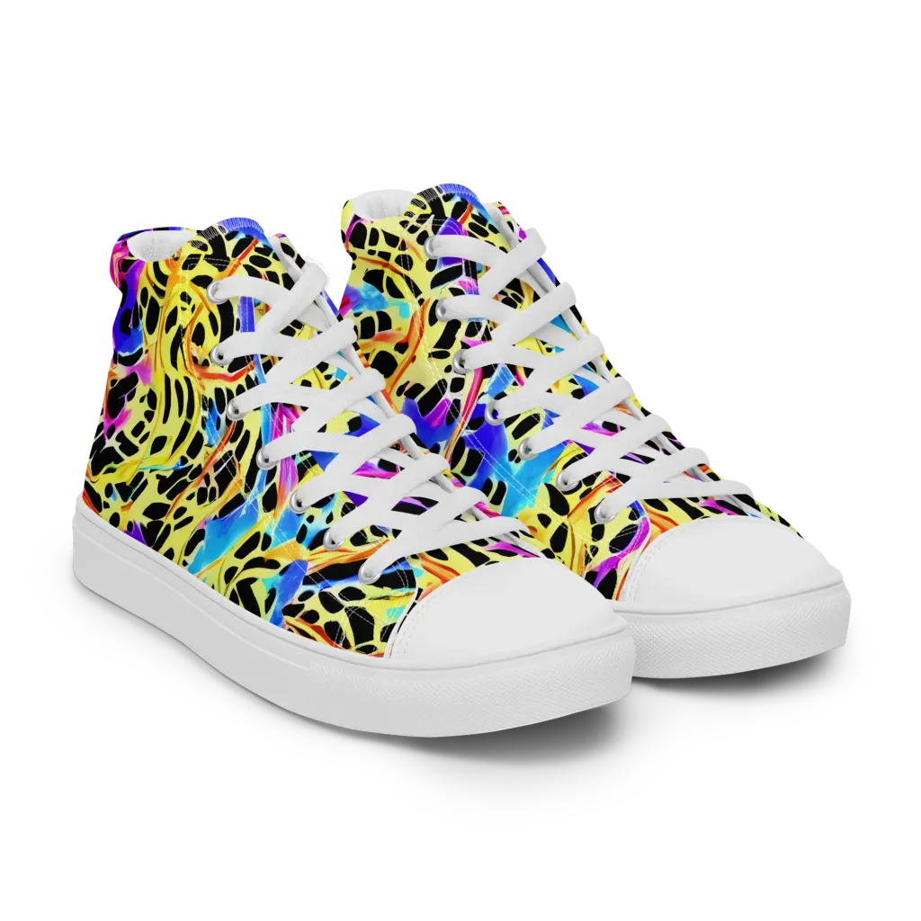 Ultraviolet Roar on Men's High Top Canvas Shoes — Right Front