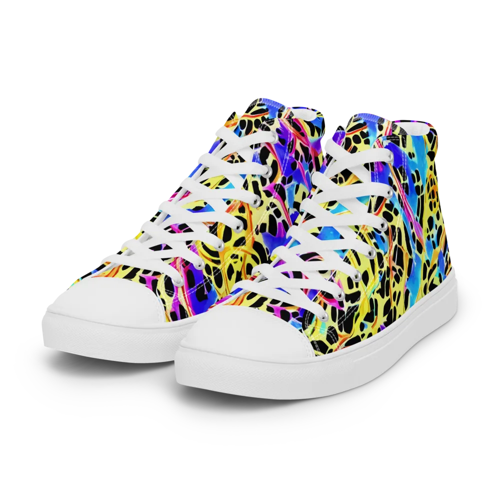 Ultraviolet Roar on Women's High Top Canvas Shoes — Left Front