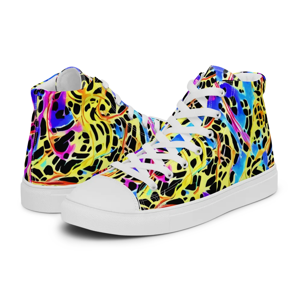 Ultraviolet Roar on Women's High Top Canvas Shoes — Left