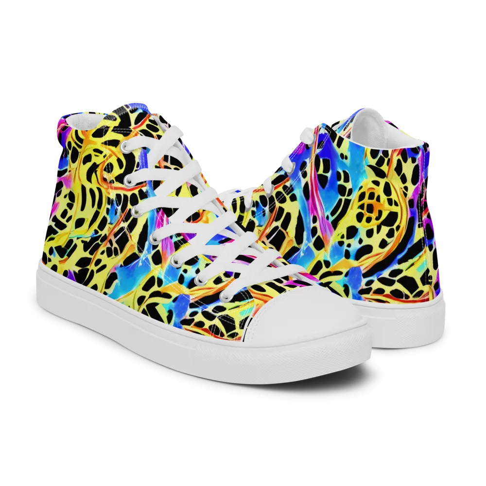 Ultraviolet Roar on Women's High Top Canvas Shoes — Right