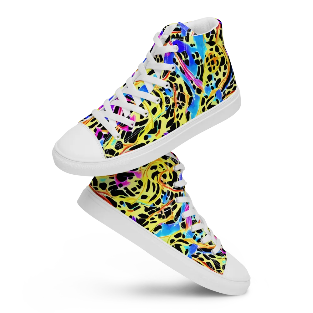 Ultraviolet Roar on Women's High Top Canvas Shoes — Front