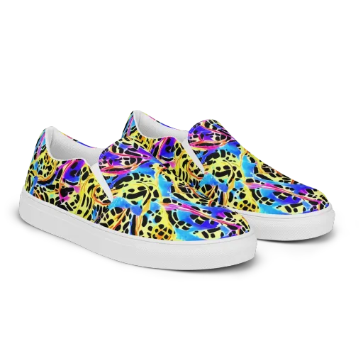 Ultraviolet Roar on a Men's Slip-On Canvas Shoes
