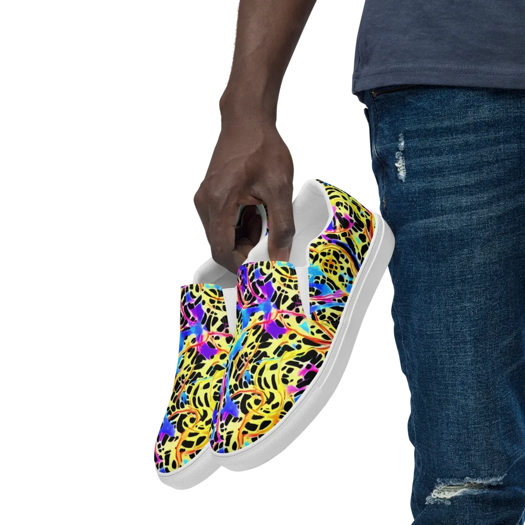 Ultraviolet Roar on Men's Slip-On Canvas Shoes — Left Front