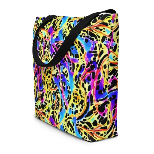 Ultraviolet Roar on a Large Tote Bag W/ Pocket