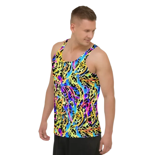 Ultraviolet Roar on a Men's Tank Top