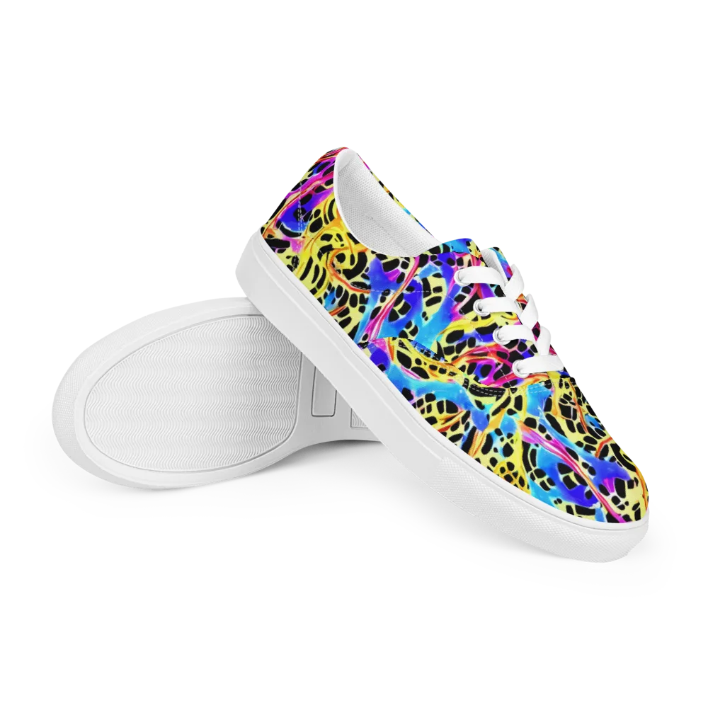 Ultraviolet Roar on Men's Lace-Up Canvas Shoes — Right Front