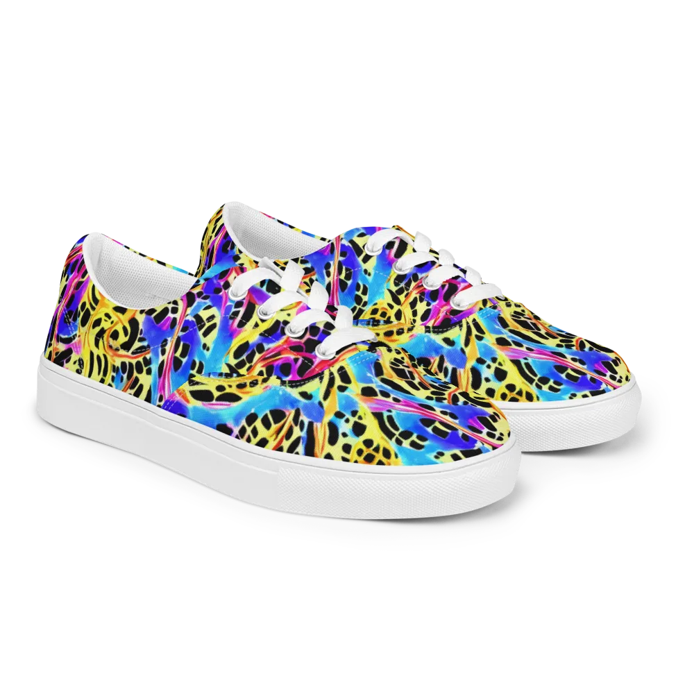 Ultraviolet Roar on Men's Lace-Up Canvas Shoes — Right Front