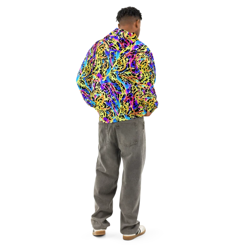 Ultraviolet Roar on Cotton Hoodie — Back