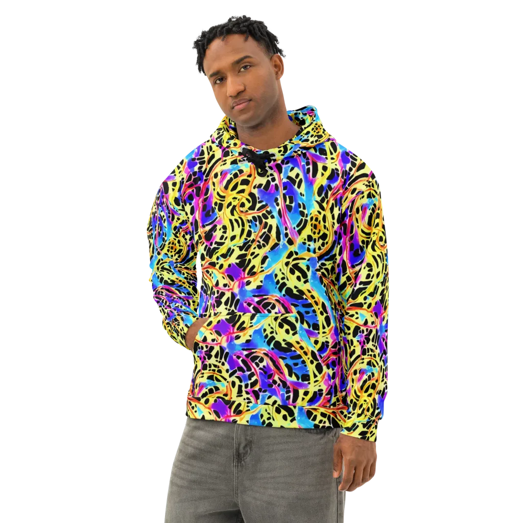 Ultraviolet Roar on Cotton Hoodie — Left Front