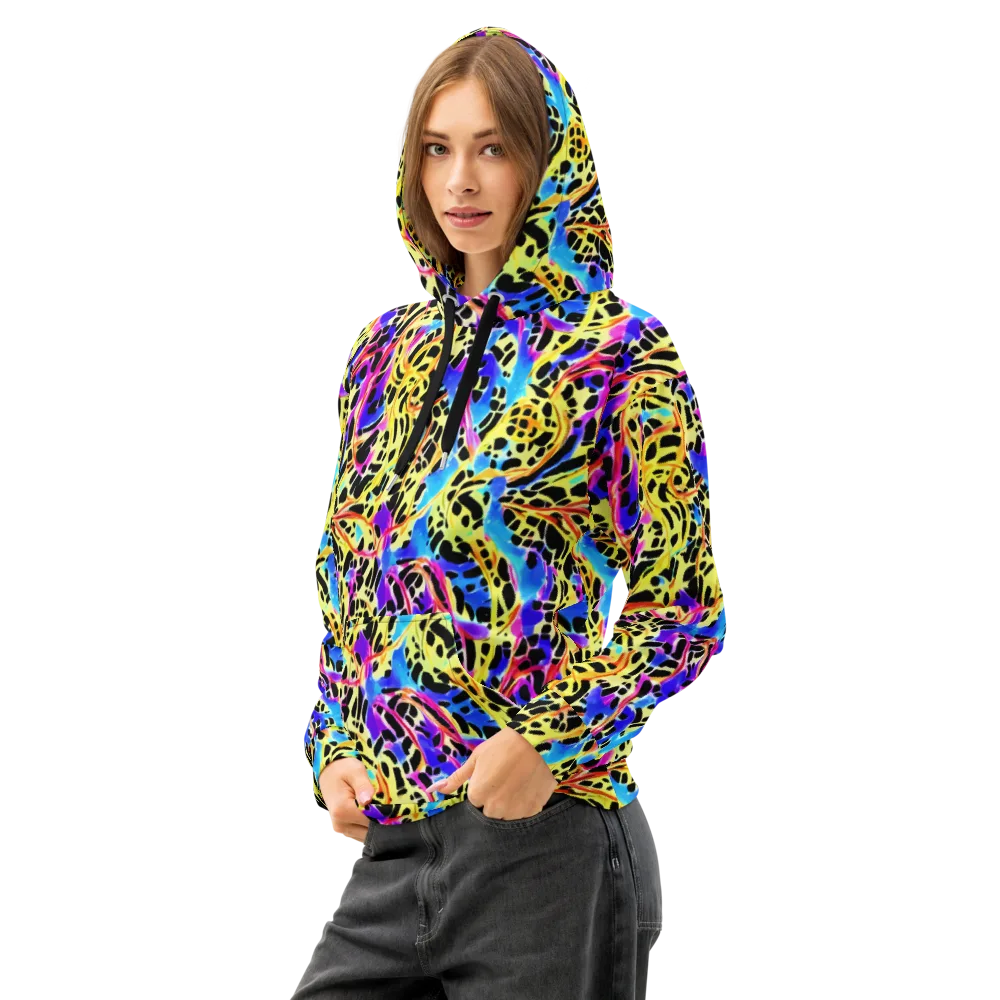 Ultraviolet Roar on Cotton Hoodie — Left Front