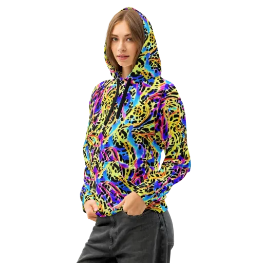 Ultraviolet Roar on a Cotton Hoodie