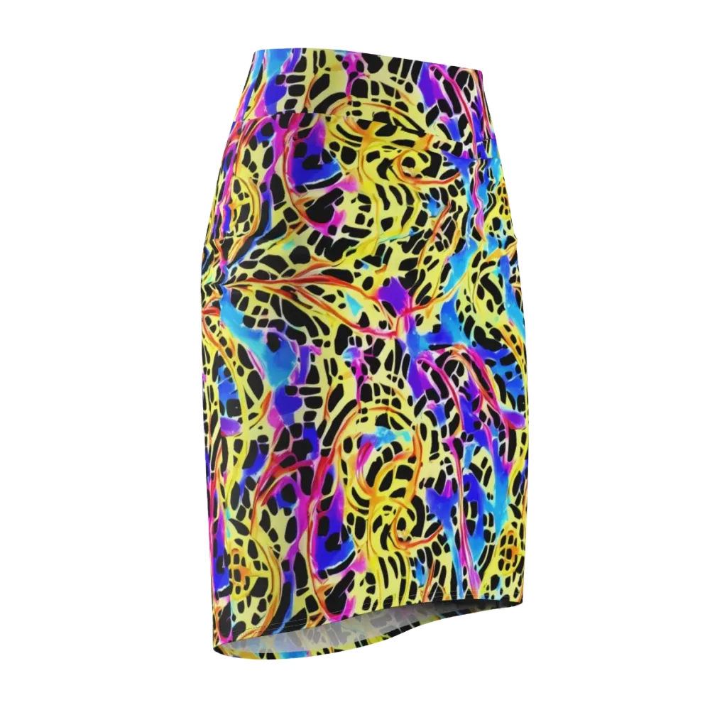 Ultraviolet Roar on Pencil Skirt — Front Side