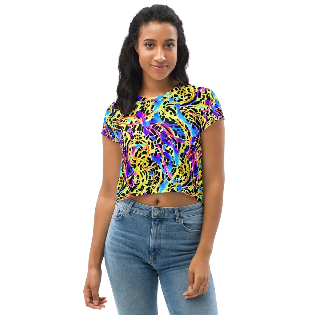 Ultraviolet Roar on Crop Tee — Front