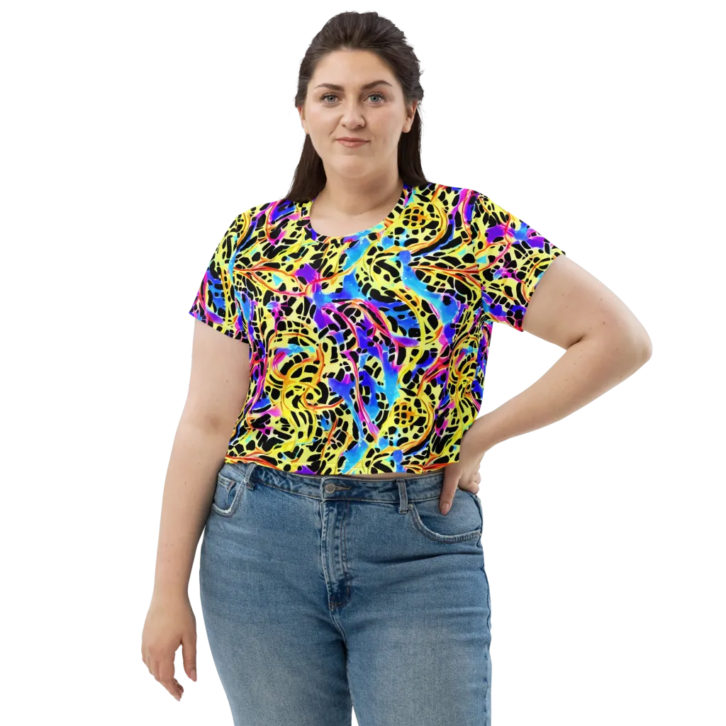 Ultraviolet Roar on Crop Tee — Front