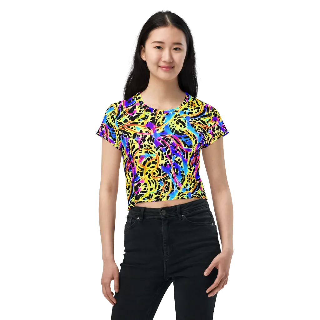 Ultraviolet Roar on Crop Tee — Front