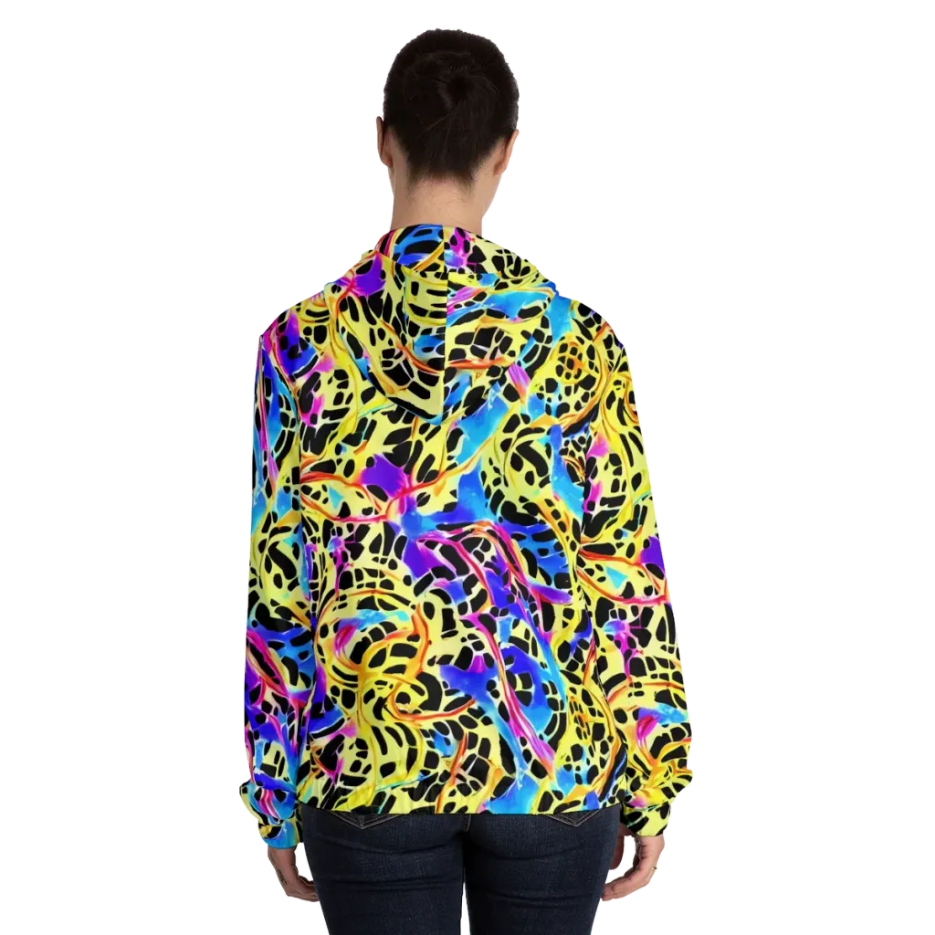 Ultraviolet Roar on Women's Full-Zip Hoodie — Back On Person