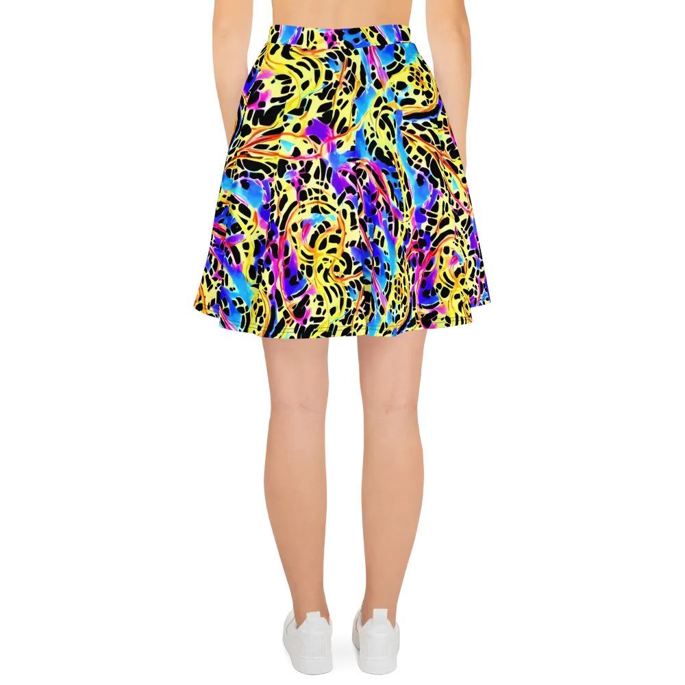 Ultraviolet Roar on Skater Skirt — Back