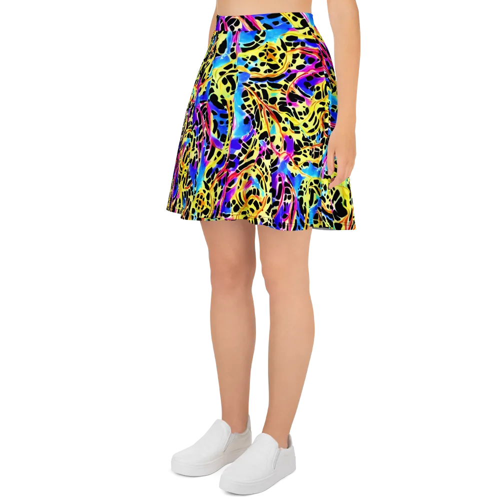 Ultraviolet Roar on Skater Skirt — Left