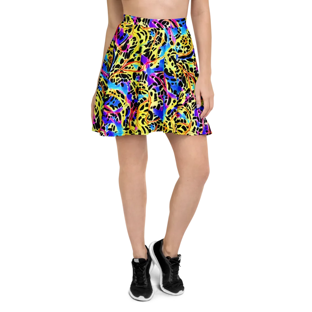 Ultraviolet Roar on Skater Skirt — Front