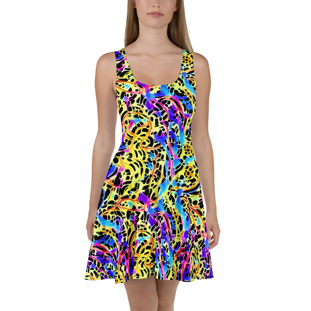 Ultraviolet Roar on Skater Dress — Front