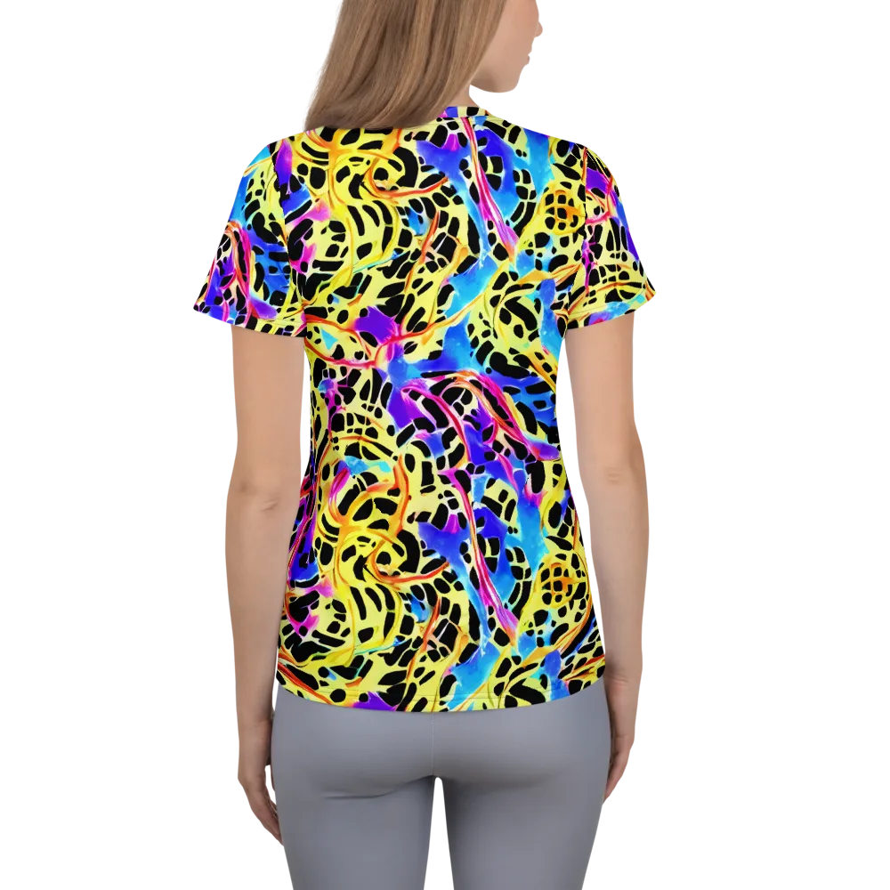 Ultraviolet Roar on Women's Athletic T-Shirt — Back