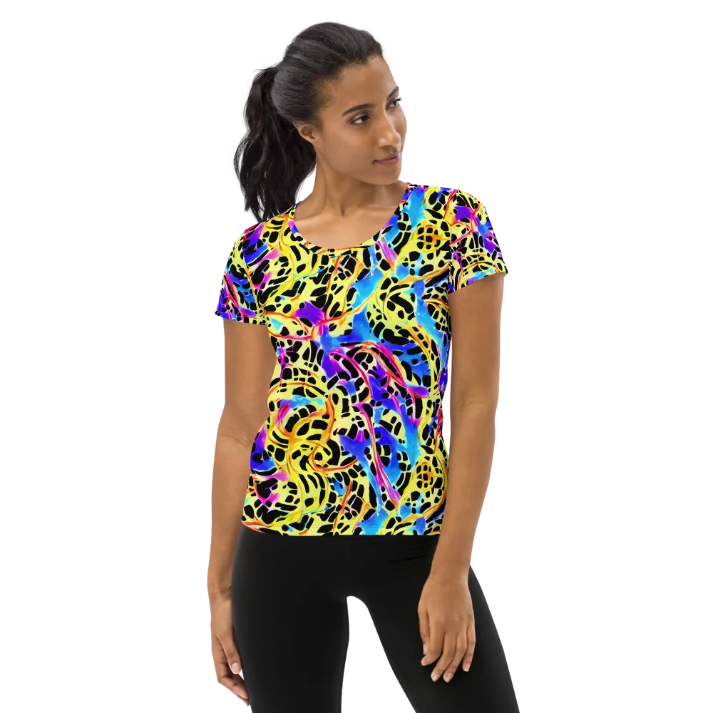 Ultraviolet Roar on Women's Athletic T-Shirt — Front
